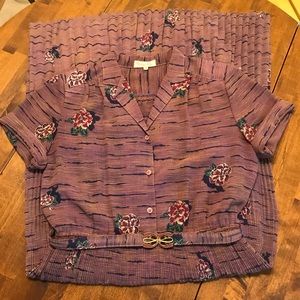 Vintage Purple Pleated Skirt Dress